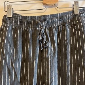 Uniqlo wide leg striped straight lounge pants, sz L